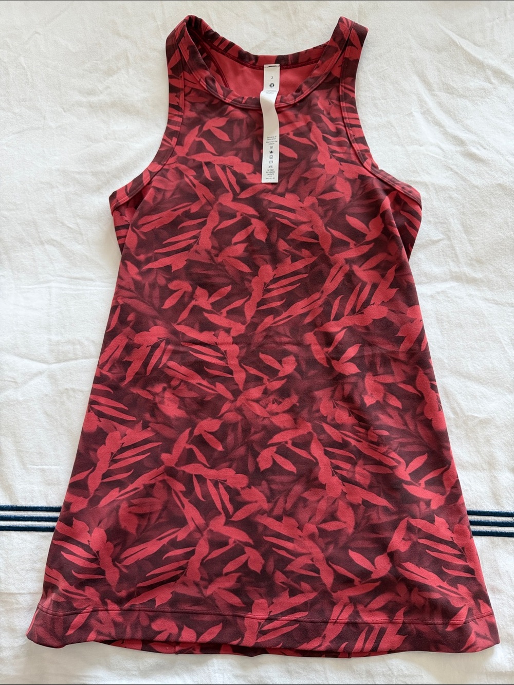 NWOT lululemon athletica Red Leaf-Print Tank Top